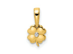 FJC Finejewelers 14 kt Yellow Gold and White Rhodium Bright Cut 4 Leaf Clover Charm 14 x 6 mm