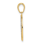 FJC Finejewelers 14 kt Yellow Gold and White Rhodium Bright Cut Shooting Star Charm 25 x 18 mm