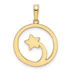 FJC Finejewelers 14 kt Yellow Gold and White Rhodium Bright Cut Shooting Star Charm 25 x 18 mm