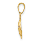 FJC Finejewelers 14 kt Yellow Gold and White Rhodium Bright Cut Fish Charm 21 x 18 mm