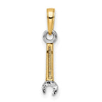 FJC Finejewelers 14 kt Yellow Gold and White Rhodium Bright Cut Wrench Charm 20 x 4 mm