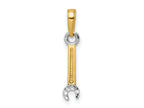 FJC Finejewelers 14 kt Yellow Gold and White Rhodium Bright Cut Wrench Charm 20 x 4 mm