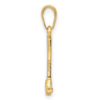 FJC Finejewelers 14 kt Yellow Gold and White Rhodium Bright Cut Hammer Charm 23 x 8 mm