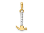 FJC Finejewelers 14 kt Yellow Gold and White Rhodium Bright Cut Hammer Charm 23 x 8 mm