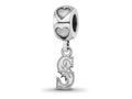 LogoArt 925 Sterling Silver Rhodium Plated Seattle Mariners S on Heart Bead