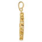 FJC Finejewelers 14 kt Yellow Gold Cushion Shape Scroll 17.8mm Prong Coin Bezel Pendant