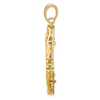 FJC Finejewelers 14 kt Yellow Gold Cushion Shape Scroll 27mm Prong Coin Bezel Pendant