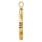 FJC Finejewelers 14 kt Yellow Gold Cushion Shape Scroll 34.2mm Prong Coin Bezel Pendant