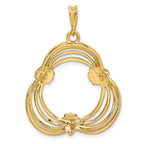 FJC Finejewelers 14 kt Yellow Gold Triple Wire 16.5mm Shell Prong Coin Bezel Pendant
