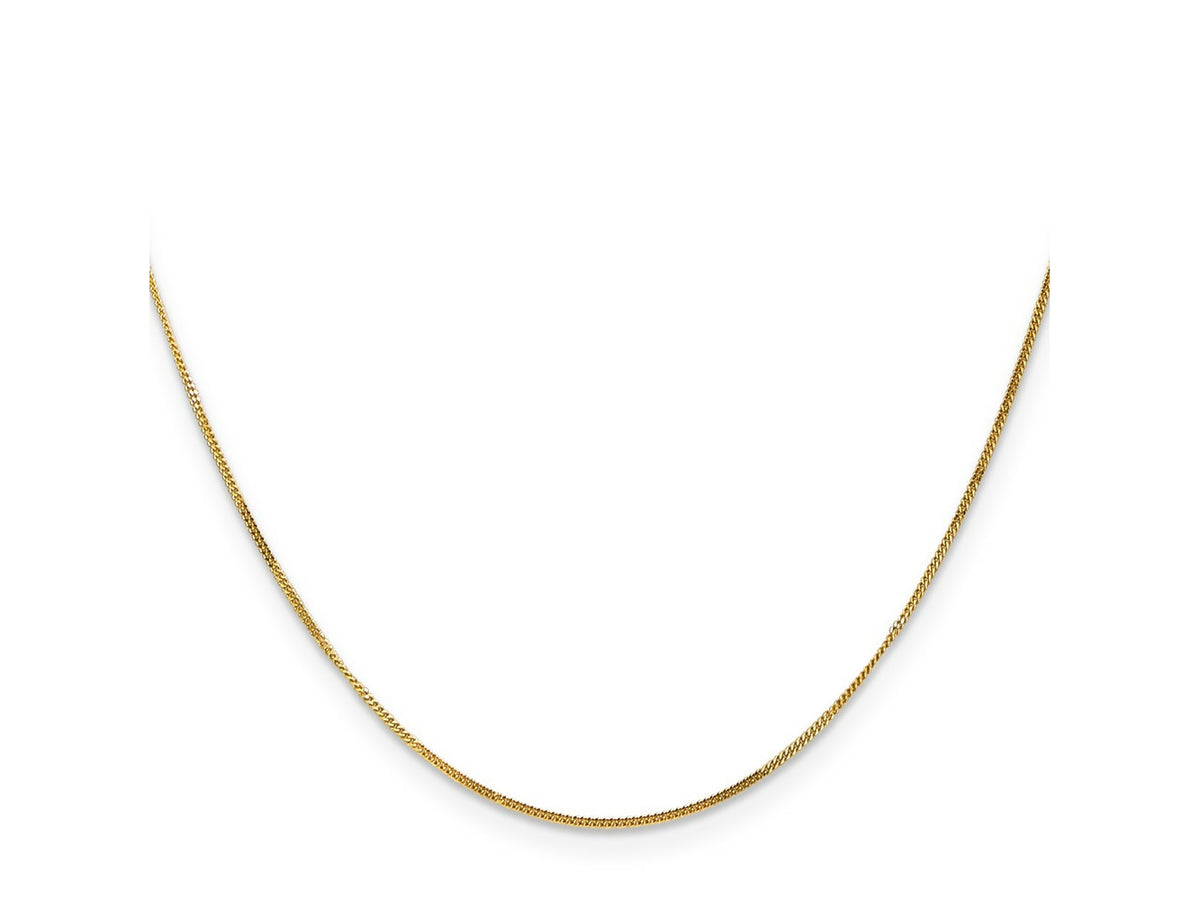 FJC Finejewelers 14 kt Yellow Gold Curb Pendant Chain 13 Inches x 0.9 mm