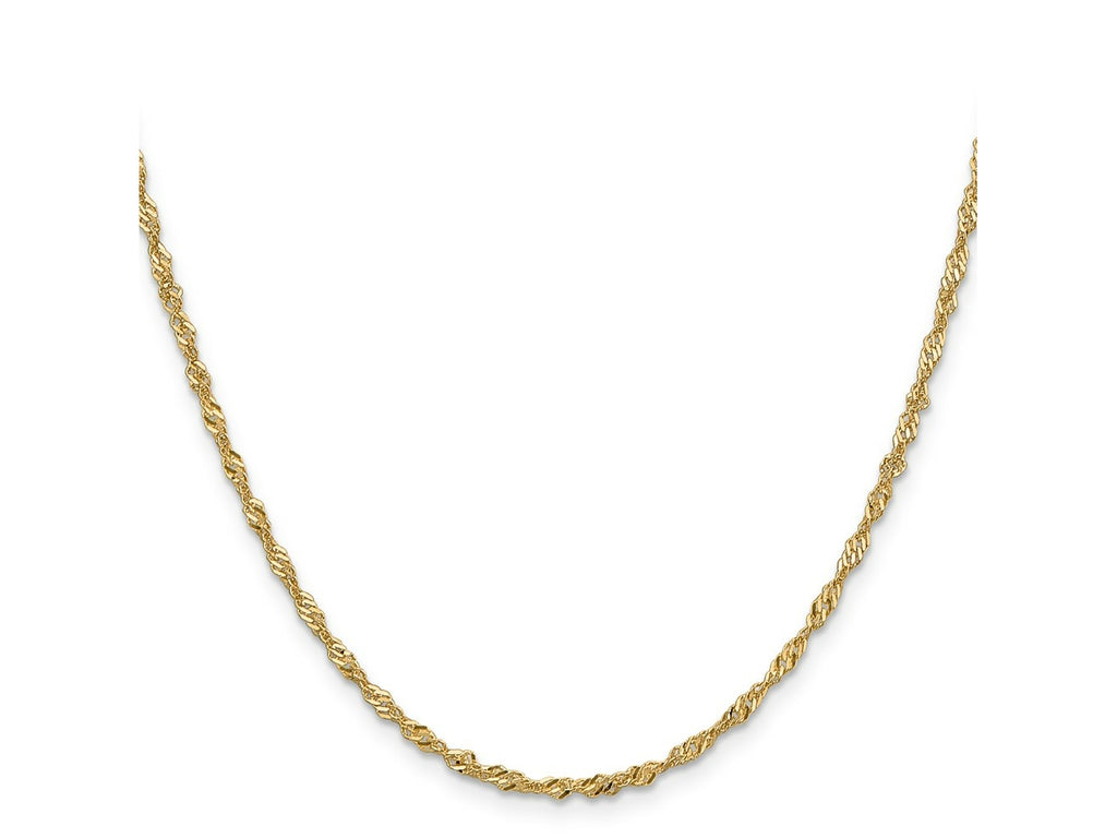 FJC Finejewelers 14 kt Yellow Gold Singapore Chain 22 Inches x 2 mm