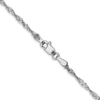 FJC Finejewelers 14 kt White Gold WG Singapore Chain 22 Inches x 1.7 mm
