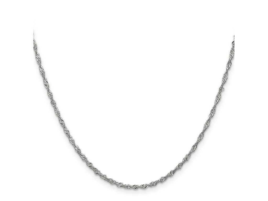 FJC Finejewelers 14 kt White Gold WG Singapore Chain 22 Inches x 1.7 mm