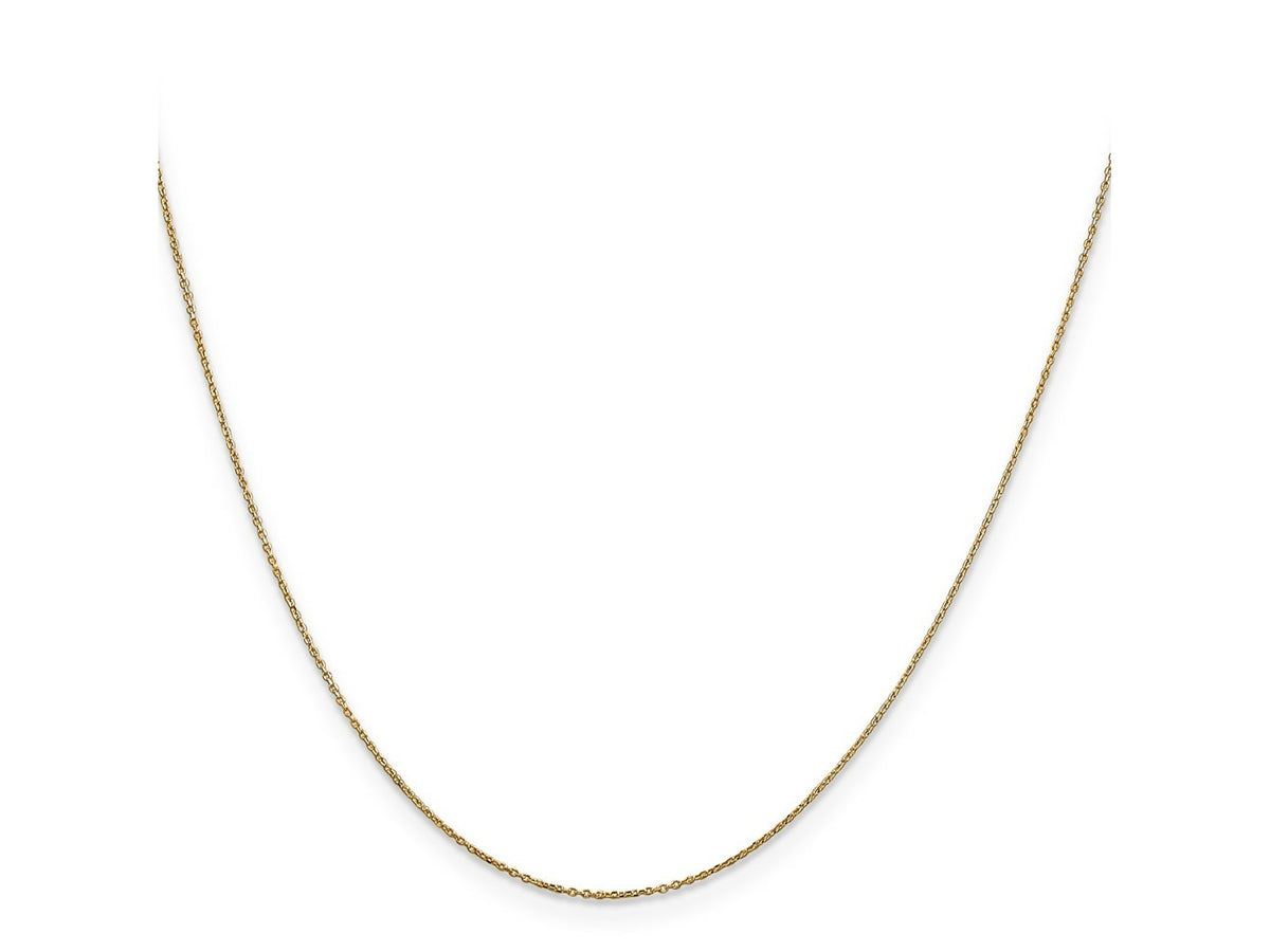FJC Finejewelers 14 kt Yellow Gold Bright Cut Round Open Link Cable Chain 22 Inches x 0.6 mm