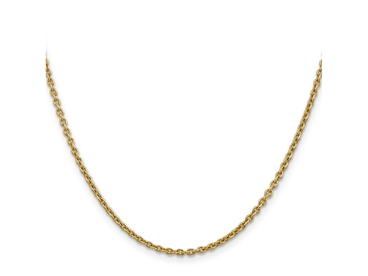 FJC Finejewelers 14 kt Yellow Gold Forzantine Cable Chain 30 Inches x 2.2 mm