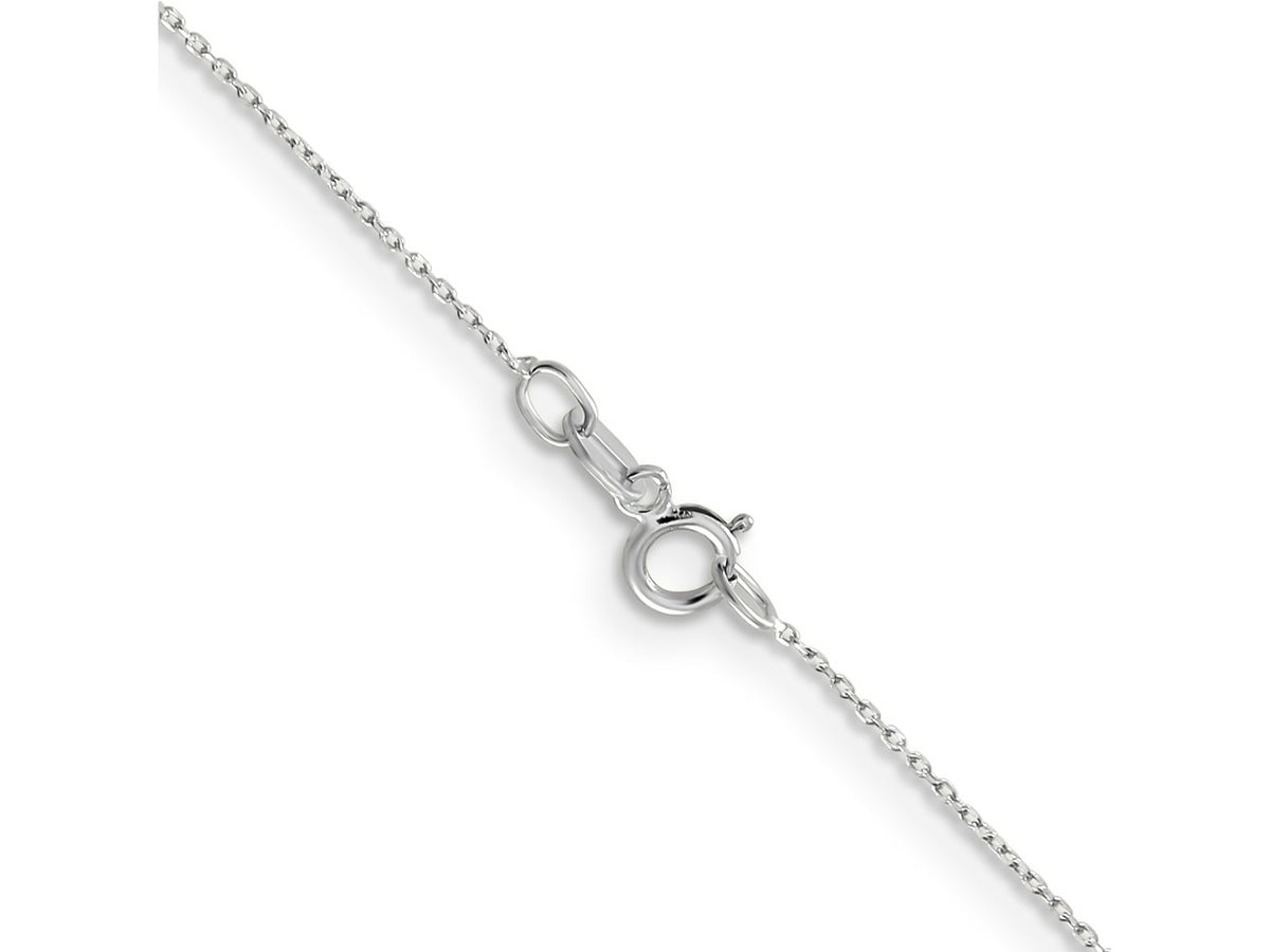 FJC Finejewelers 14 kt White Gold WG .6 Bright Cut Round Open Link Cable Chain Anklet 10 Inches x 0 mm