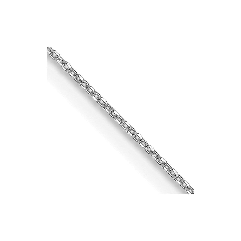 FJC Finejewelers 14 kt White Gold WG Bright Cut Round Open Link Cable Chain 22 Inches x 0.6 mm