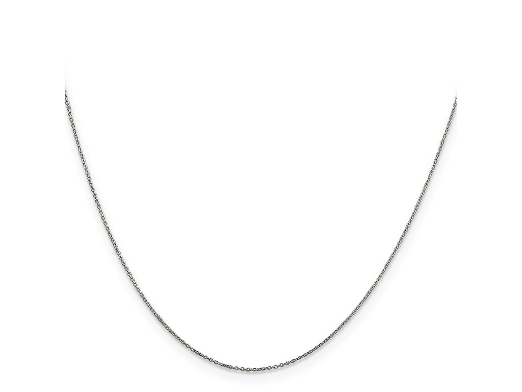 FJC Finejewelers 14 kt White Gold WG Bright Cut Round Open Link Cable Chain 22 Inches x 0.6 mm