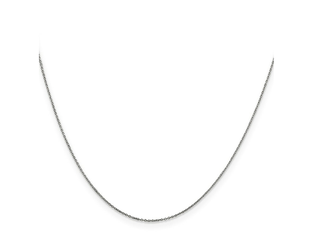 FJC Finejewelers 14 kt White Gold WG Bright Cut Round Open Link Cable Chain 22 Inches x 0.6 mm