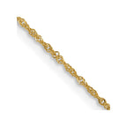 FJC Finejewelers 14 kt Yellow Gold Singapore Bracelet Chain 5.5 Inches x 1 mm