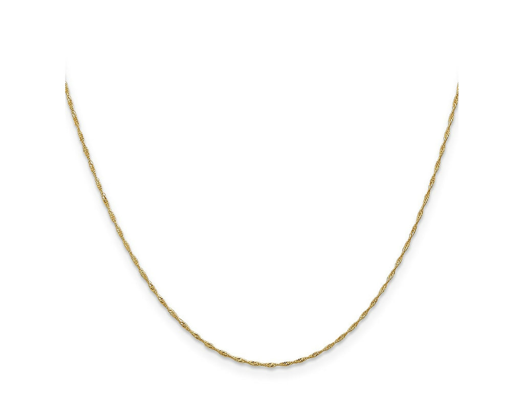FJC Finejewelers 14 kt Yellow Gold Singapore Bracelet Chain 6 Inches x 1 mm