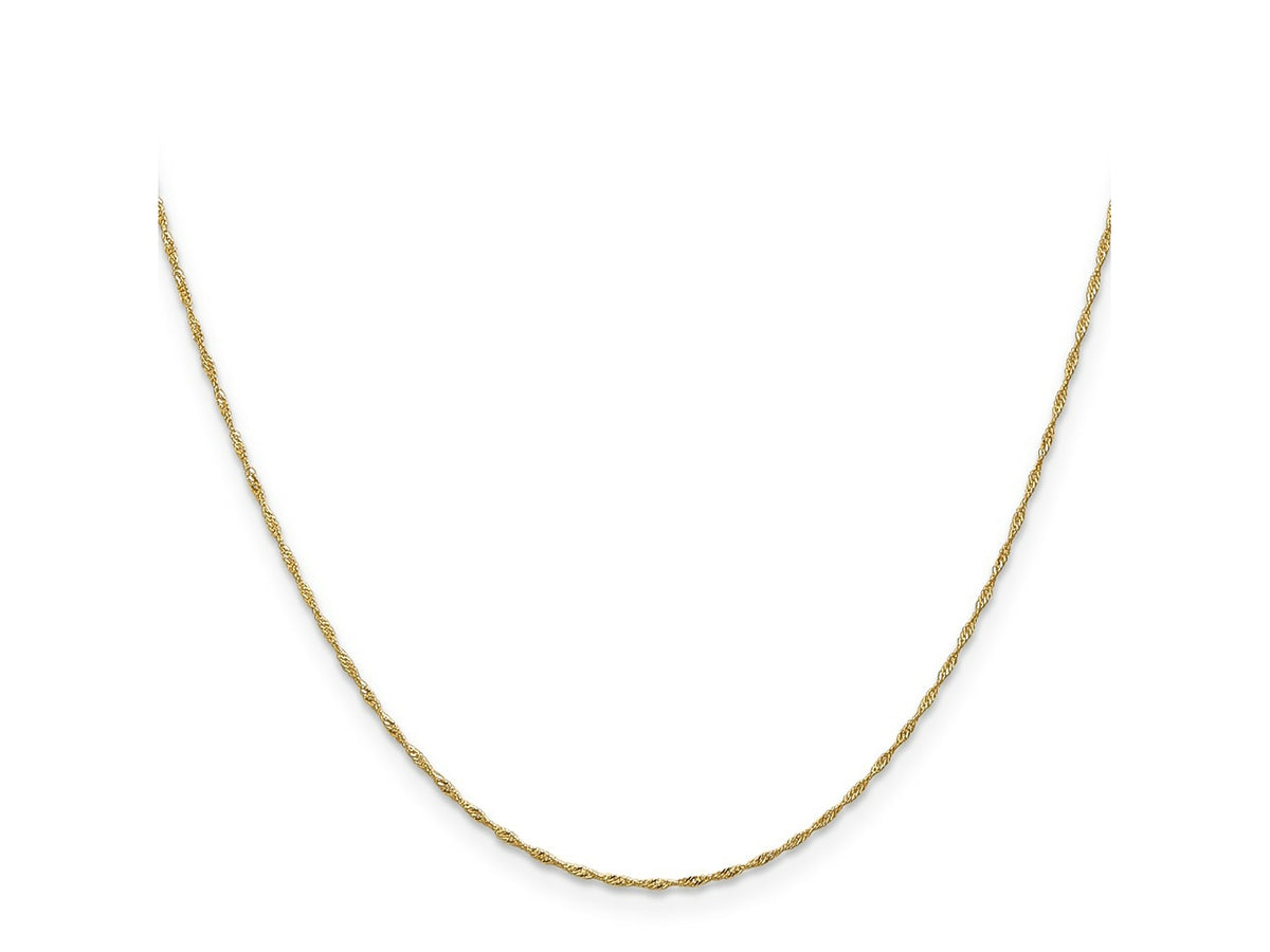 FJC Finejewelers 14 kt Yellow Gold Singapore Bracelet Chain 6 Inches x 1 mm