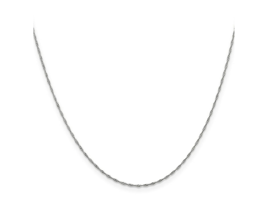 FJC Finejewelers 14 kt White Gold WG Singapore Chain 22 Inches x 1 mm