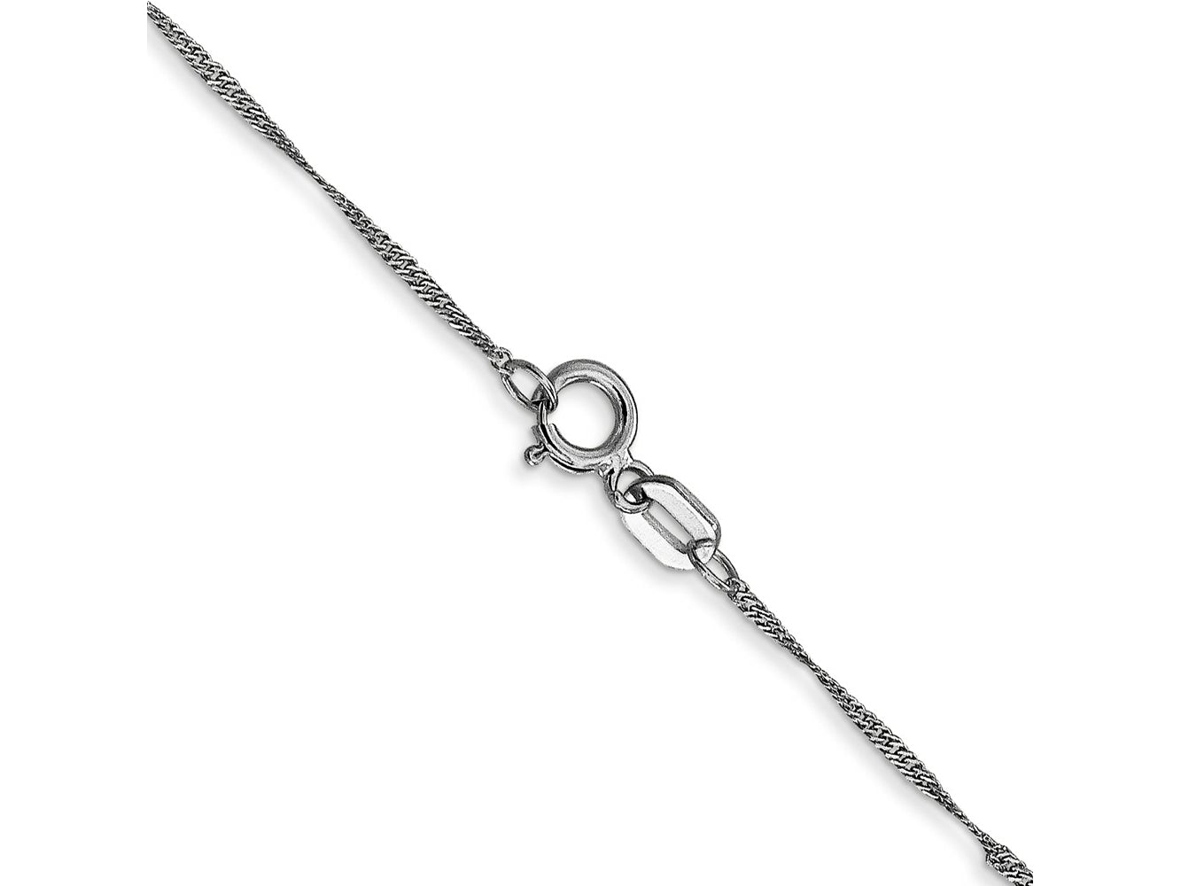 FJC Finejewelers 14 kt White Gold WG Singapore Chain Anklet 9 Inches x 1 mm