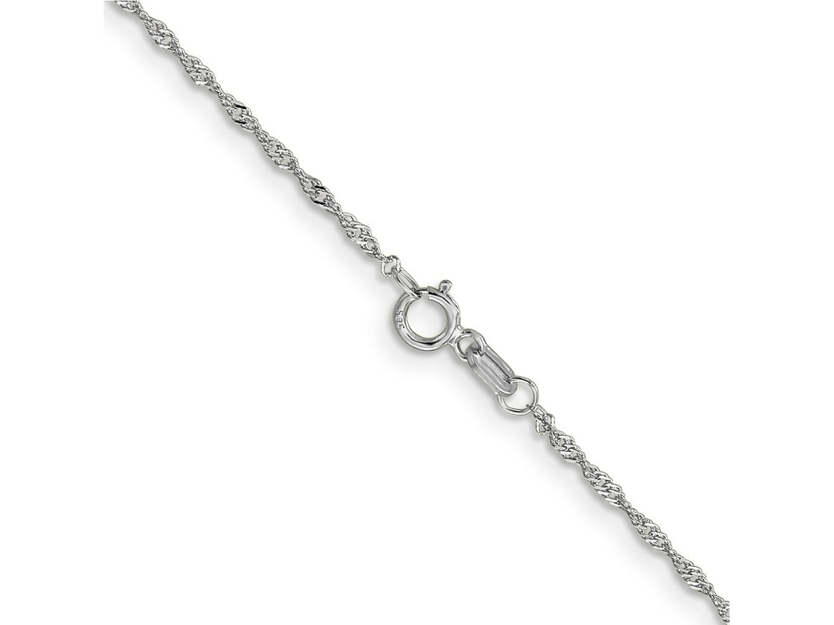 FJC Finejewelers 14 kt White Gold WG 1. Singapore Chain Anklet 9 Inches x 1 mm
