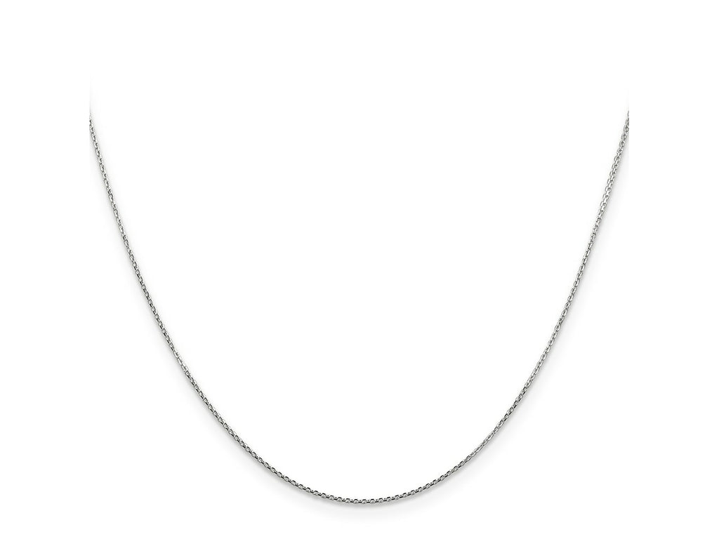FJC Finejewelers 14 kt White Gold WG Bright Cut Round Open Link Cable Chain 14 Inches x 0.8 mm