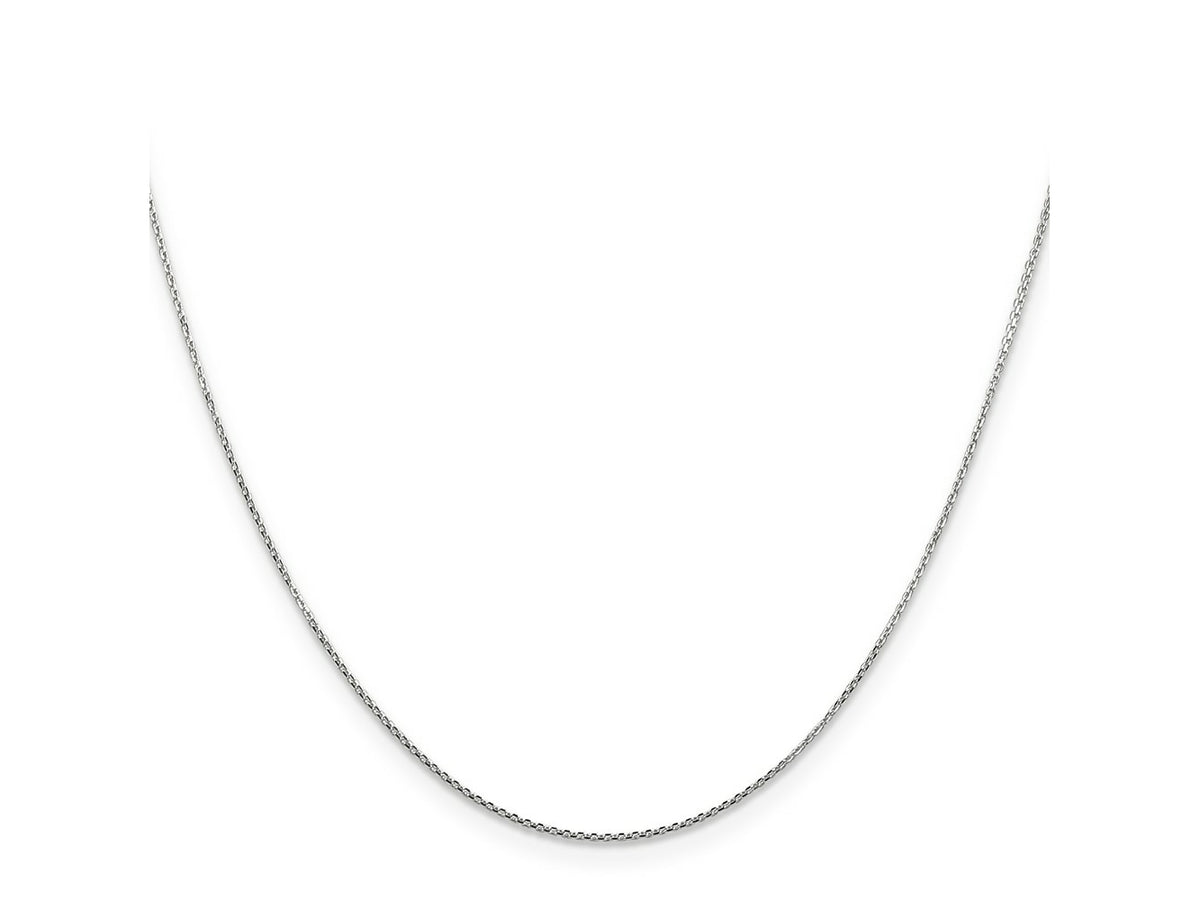 FJC Finejewelers 14 kt White Gold WG Bright Cut Round Open Link Cable Chain 14 Inches x 0.8 mm
