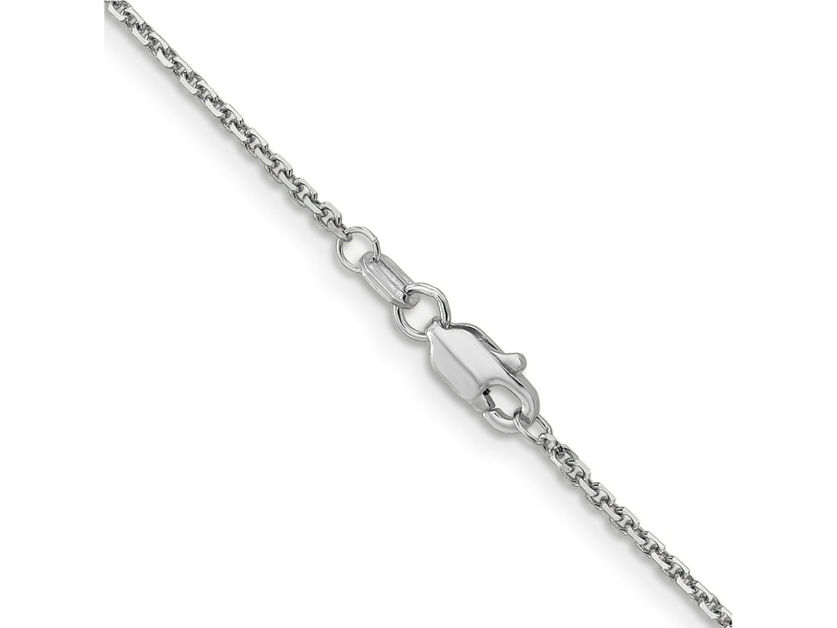 FJC Finejewelers 14 kt White Gold WG 1.4mm Bright Cut Round Open Link Cable Chain 10 Inches x 1 mm