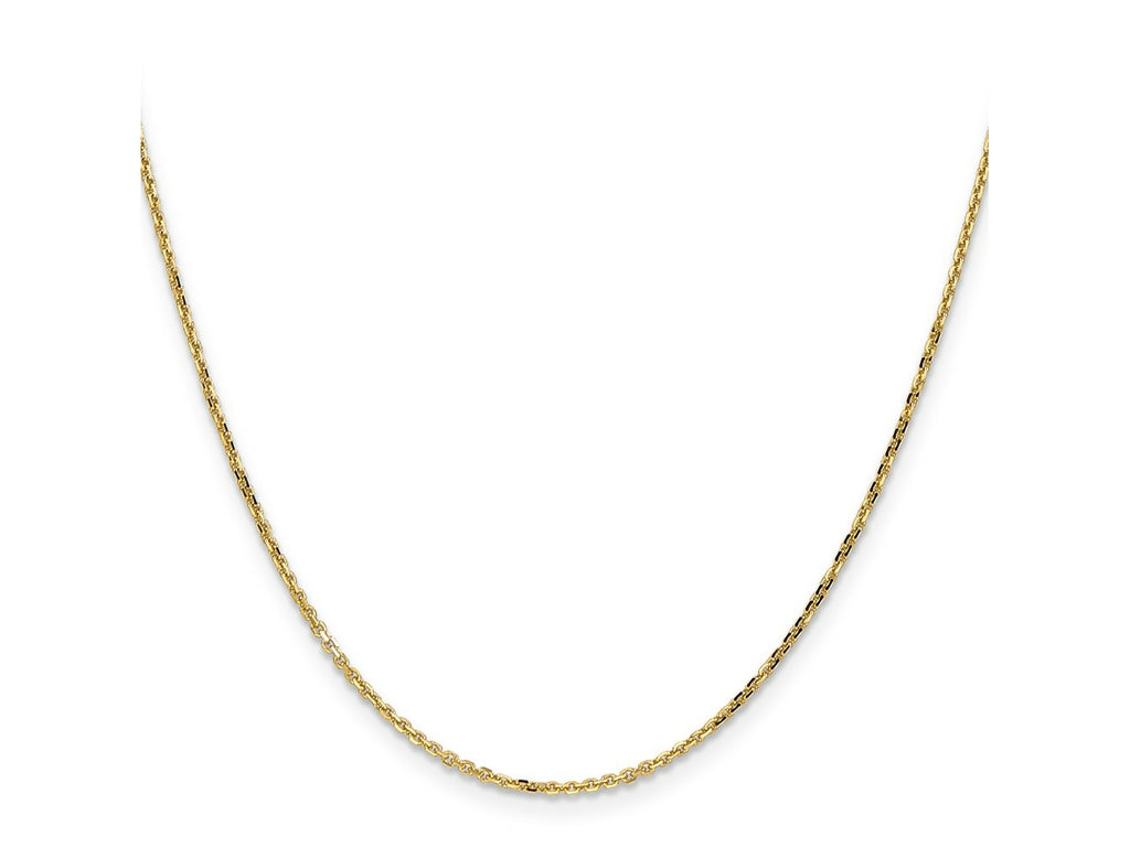 FJC Finejewelers 14 kt Yellow Gold Bright Cut Round Open Link Cable Chain 14 Inches x 1.4 mm
