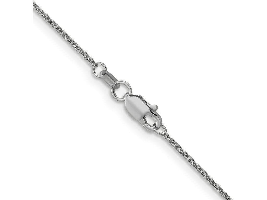 FJC Finejewelers 14 kt White Gold Round Open Link Cable Chain Anklet 10 Inches x 1 mm