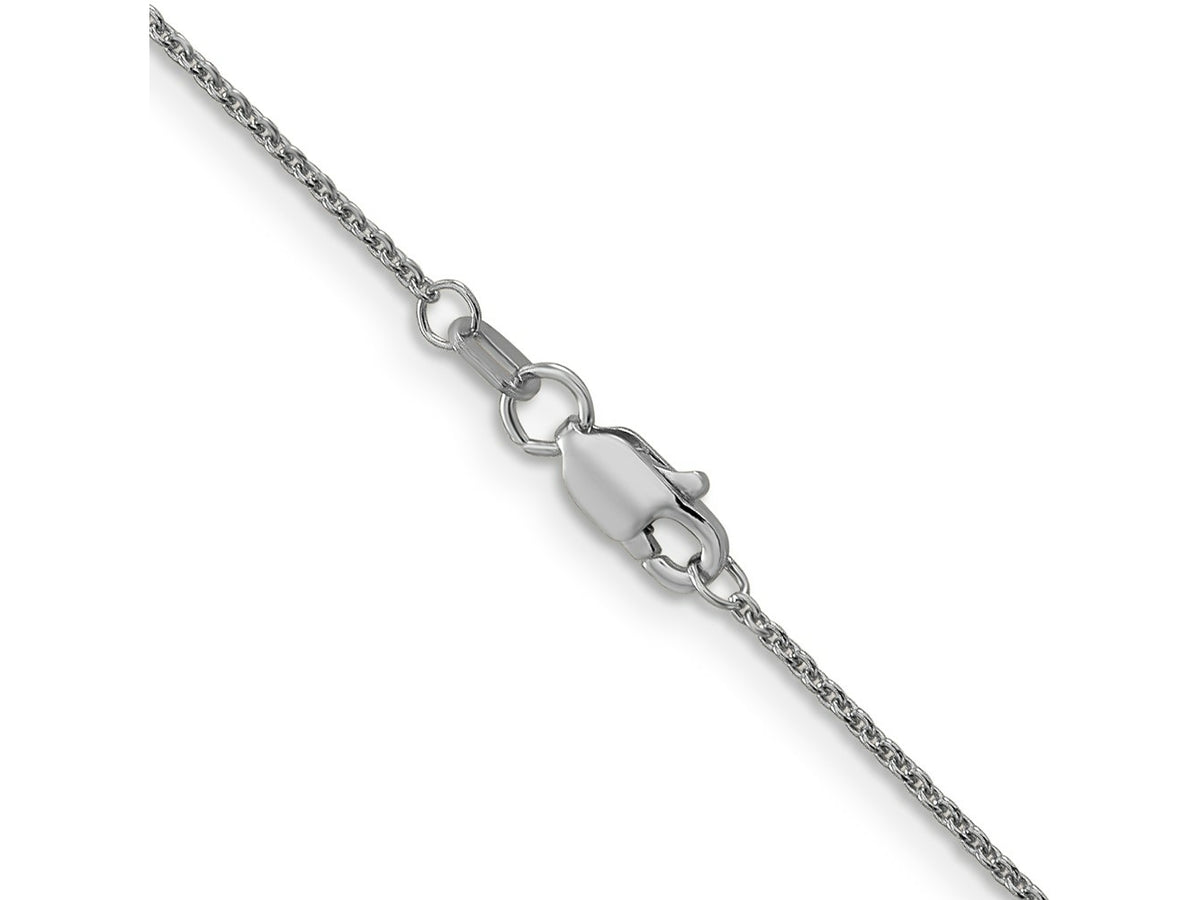 FJC Finejewelers 14 kt White Gold Round Open Link Cable Chain Anklet 10 Inches x 1 mm