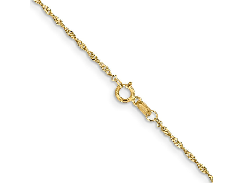 FJC Finejewelers 14 kt Yellow Gold 1.10mm Singapore Bracelet Chain 5.5 Inches x 1.1 mm