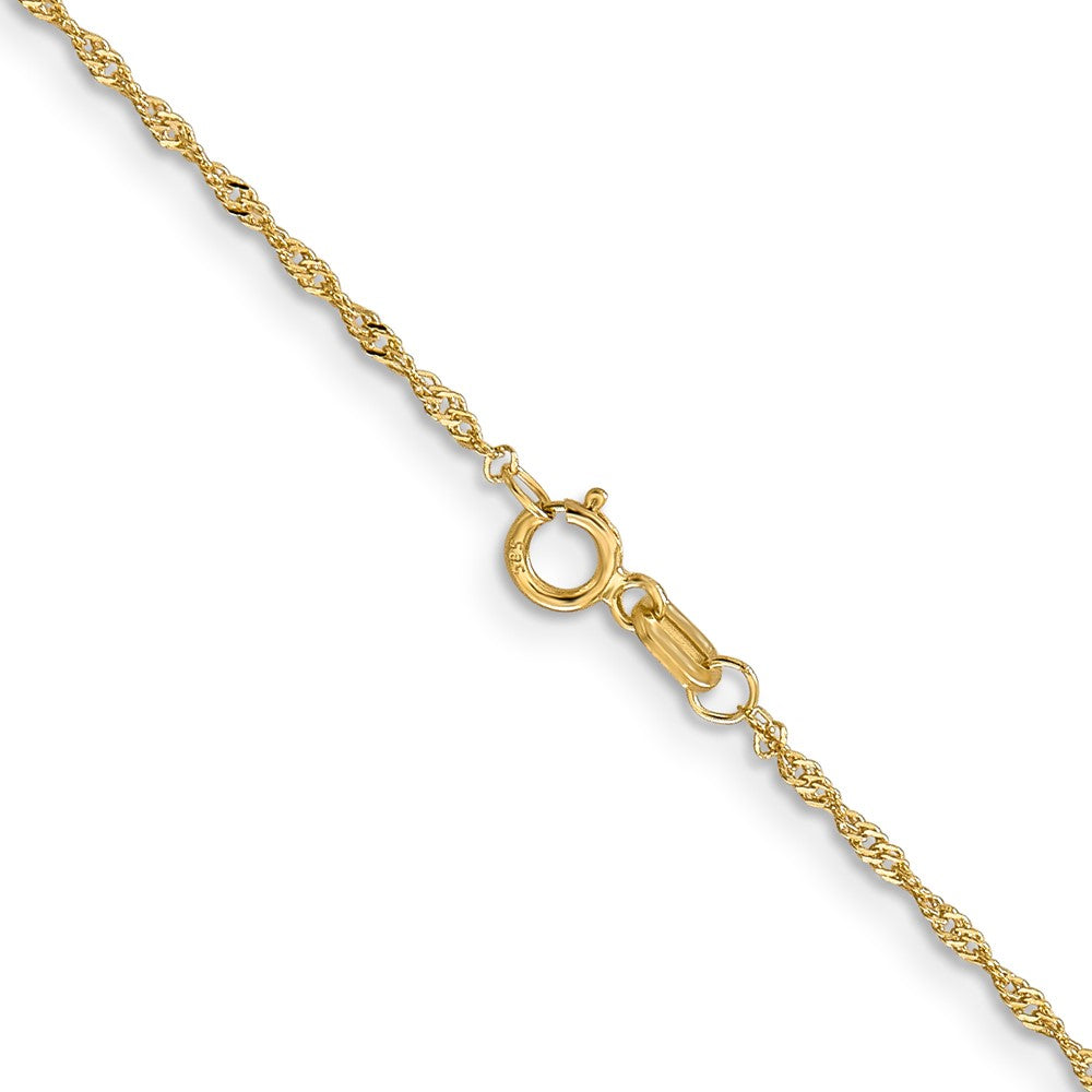 FJC Finejewelers 14 kt Yellow Gold 1.10mm Singapore Bracelet Chain 6 Inches x 1.1 mm