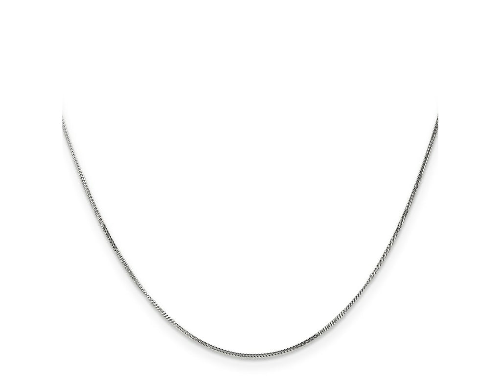 FJC Finejewelers 14 kt White Gold WG Curb Pendant Chain 13 Inches x 0.9 mm