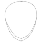 FJC Finejewelers 14 kt White Gold Lab Grown Diamonds Multi Station Double Strand Necklace