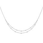 FJC Finejewelers 14 kt White Gold Lab Grown Diamonds Multi Station Double Strand Necklace