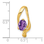 FJC Finejewelers 14 kt Yellow Gold 8x6mm Oval Amethyst Slide 22 mm x 15 mm