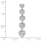 FJC Finejewelers 14 kt White Gold Lab Grown Diamonds VS/SI GH, 5 Heart Chain Slide Charm 35 x 7 mm
