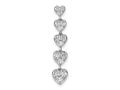 FJC Finejewelers 14 kt White Gold Lab Grown Diamonds VS/SI GH, 5 Heart Chain Slide Charm 35 x 7 mm
