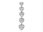 FJC Finejewelers 14 kt White Gold Lab Grown Diamonds VS/SI GH, 5 Heart Chain Slide Charm 35 x 7 mm