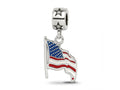 FJC Finejewelers 925 Sterling Silver Flag Waving Enameled on Star Bead Bail 15 mm