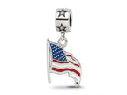 FJC Finejewelers 925 Sterling Silver Flag Waving Enameled on Star Bead Bail 15 mm
