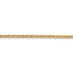 FJC Finejewelers 14 kt Tri Color Gold Link 2.75mm Pavé Valentino Chain 22 Inches x 2.75 mm