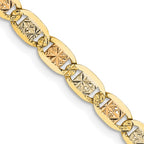 FJC Finejewelers 14 kt Tri Color Gold Link Tri-color Pavé Valentino Chain 26 Inches x 3.8 mm