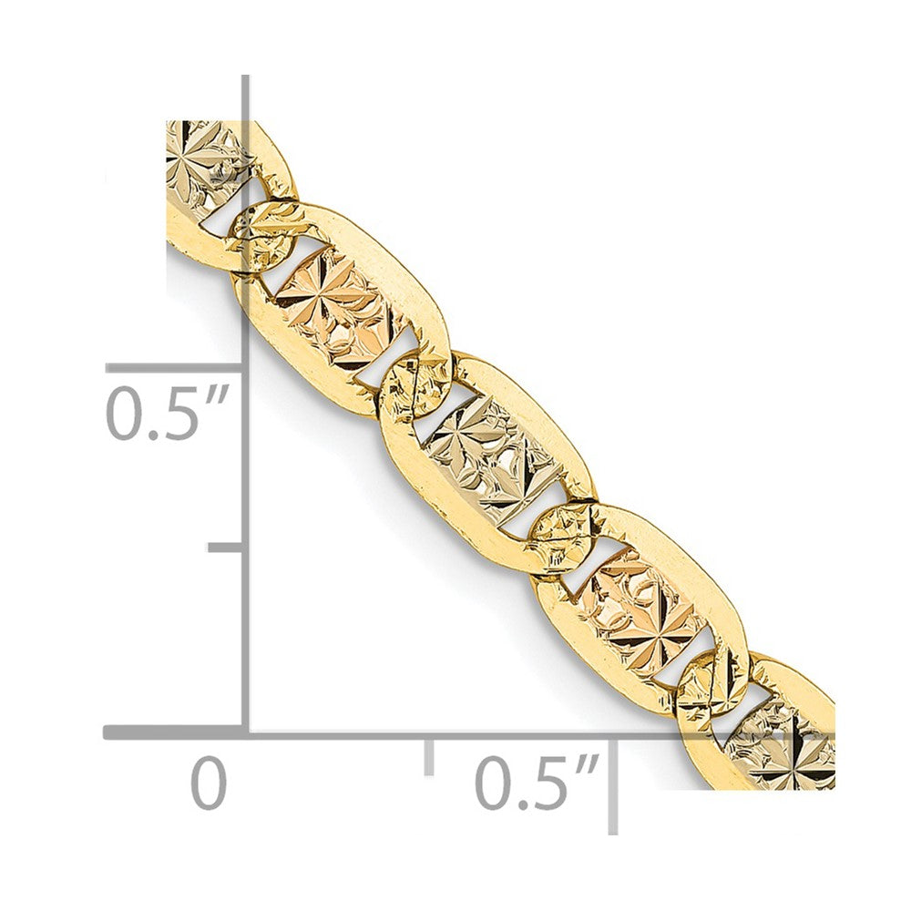 FJC Finejewelers 14 kt Tri Color Gold Tri-color Pavé Valentino Chain 26 Inches x 4.65 mm