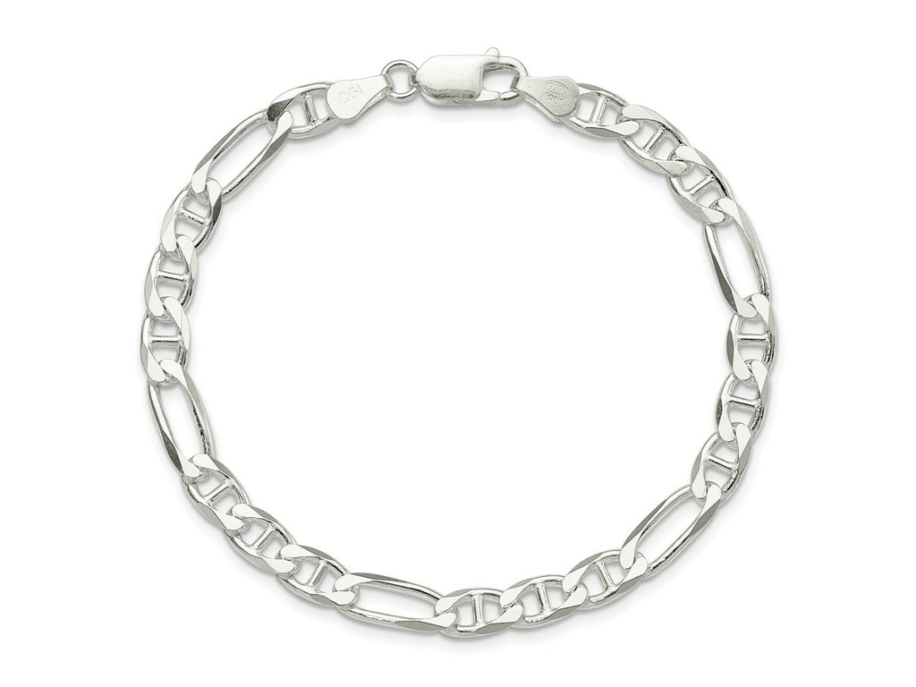 FJC Finejewelers 925 Sterling Silver Figaro Anchor Bracelet Chain 8 Inches x 5.5 mm